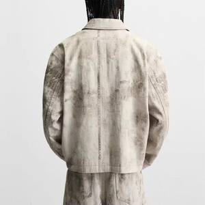 Chaqueta de mezclilla casual sólida para hombre Sophia 2023, impermeable, con cuello alto, botones de cuerno, teñida con hilo, estilo motociclista y safari, para invierno. - Product Image 2