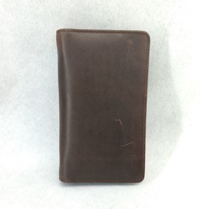 Cartera de cuero vintage Crazy Horse con bloqueo RFID, organizador de tarjetas y pasaporte, monedero para hombre y mujer con cadena y remaches - Product Image 5