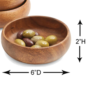 Ensemble de bols à pâte en bois d'acacia rustique de style américain, écologiques et personnalisables, pour servir des snacks, des fruits, du riz, de la soupe et des noix - Product Image 3