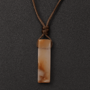 Natural Hexagon Sunstone Pendant-Unshaped Crystal Pearl Necklace with Adjustable <b>Rope</b> <b>Chain</b> for Men - Product Image 5