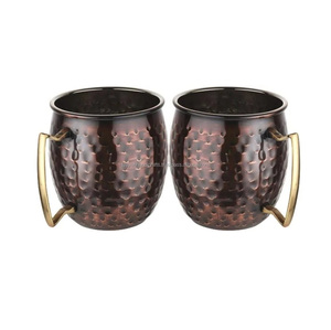 Tasses en cuivre pur de verres bénéfiques pour la santé naturelle avec finition antique par Tayyab Handicraft - Product Image 2