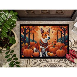 Red Basenji Fall Doormat Non-Slip Washable Low Pile 24H X 36W Indoor and <b>Outdoor</b> Entryway <b>Mat</b> for Front Door - Product Image 3