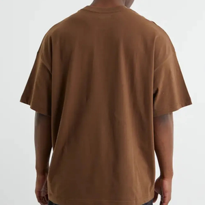 Men's 100% Cotton Woven T-Shirt Oversized Drop Shoulder Crew Neck Boxy Loose Fit Casual Crew Neck T-Shirt for Men at Price - Product Image 6