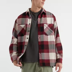 Chemise en flanelle unie pour homme, col mandarin, manches longues, décontractée, pour l'été, 100% coton, anti-rides, tricotée, séchage rapide, écologique - Product Image 1