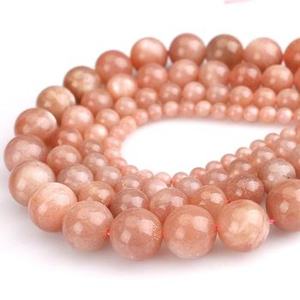 Piedra natural de labradorita naranja, cuentas sueltas redondas y lisas para la fabricación de joyas, accesorios de bricolaje. - Product Image 4