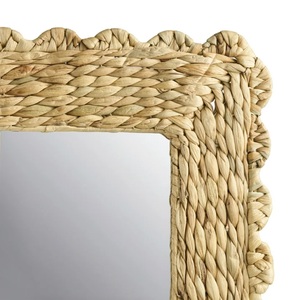 Espejo de pared natural de jacinto de agua festoneado, espejo colgante para decoración de baño, sala de estar, entrada de casa de campo, de Vietnam - Product Image 4