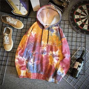 Multi couleurs haute qualité casual women tie dye hoodies avec cordon de serrage hoodie 100% coton hoodie oversize pullover hoodie - Product Image 3