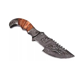 Couteau de chasse Skinner en acier Damas fait main avec manche en bois de rose, personnalisable, OEM, cadeau d'anniversaire personnalisé pour lui - Product Image 5