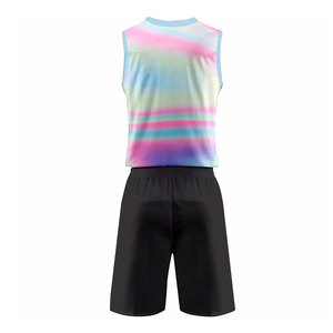 Unisex Solid Color Sleeveless Tank Top Black Shorts <b>Set</b> Quick Dry Breathable <b>Volleyball</b> Apparel Polyester Summer Athletic Wear - Product Image 3