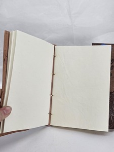 Vintage Peacock Leather Journal – Hand Tooled Embossed <b>Diary</b>, Refillable Handmade <b>Notebook</b> - Product Image 2