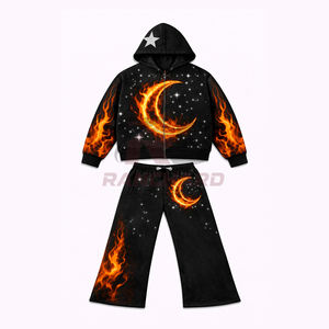 Ensemble sweat-shirt et jogging en molleton de coton imprimé sur mesure pour hommes, marques streetwear, vente en gros - Product Image 3