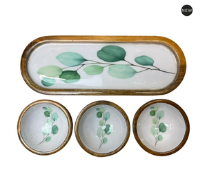 Ensemble de plateaux de service élégants en bois, design naturel, pour la maison et la cuisine, utilisation alimentaire, au meilleur prix - Product Image 6