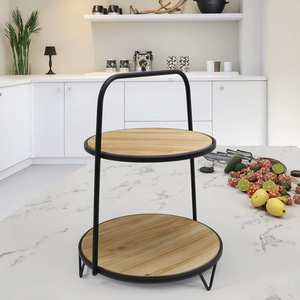 Support à dessert décoratif en bois avec plateforme surélevée pour la présentation de cupcakes, muffins, pâtisseries, fêtes et buffets - Product Image 5