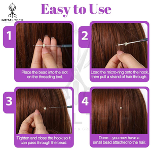 Kit Profesional de Agujas de Gancho para Tejer Cabello con Efecto Arcoíris, para Extensiones de Cabello con Micro Anillos, I-Tip y Pluma, Herramientas de Estilismo para Salón - Product Image 5
