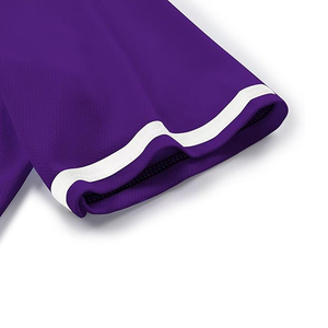 Camiseta de Béisbol Morada Unisex de Manga Corta con Botones al Frente, Color Sólido, Malla Transpirable, Ropa Deportiva para Adultos, Corte Regular - Product Image 5
