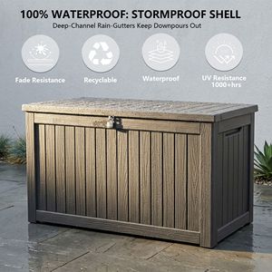 Contenitore da Esterno Impermeabile in Resina da 230 Galloni con Chiusura a Chiave per Cuscini da Patio e Attrezzi da Giardino - Product Image 4