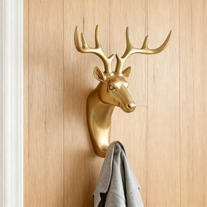 Decorative Deer Head <b>Wall</b> Hook Resin Animal <b>Wall</b> Mounted Coat Hook Key Holder for Home Living Room Decoration - Product Image 3