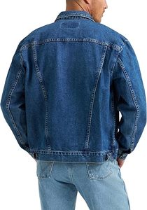Men's Eco-Friendly Classic <b>Denim</b> <b>Jacket</b> Solid Color Turn-down Collar Single Button Closure Casual Style Autumn Regular Fit 100% - Product Image 2