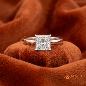 Princess Cut Moissanite <b>Solitaire</b> Engagement <b>Ring</b> 925 <b>Silver</b> Classic Wedding <b>Ring</b> Diamond Look Jewelry for Women - Product Image 1