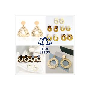 Pendientes de Ratán Saludables, MÁS VENDIDOS |   Pendientes de Paja Pura de Alta Calidad, Accesorios de Moda - Product Image 1