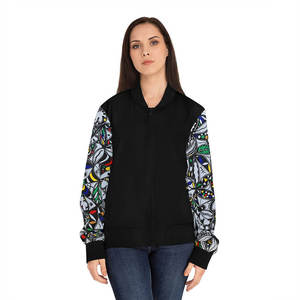 Chaqueta Bomber Orisun VI para Mujer, Corte Regular, Cuello Alto, Cierre con Cremallera de Cobre, Forro Negro, 100% Poliéster (AOP) - Product Image 5