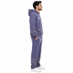 Conjunto de Sudadera con Capucha y Pantalones de Felpa con Diseño de Puntos Degradados para Hombre, Estilo Urbano, Corte Holgado, Proveedor Mayorista OEM - Product Image 4