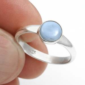Handmade Natural Blue <b>Opal</b> Gemstone <b>Ring</b> 925 Sterling <b>Silver</b> Bezel Setting Gemstone Boho <b>Ring</b> For He And She Wholesale Jewelry - Product Image 3