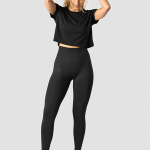 Custom Blank Plain <b>Cropped</b> Logo Tee Cotton Women's T-shirts Fitness Fit T Shirts Ladies Bodycon Crop <b>Tops</b> T shirt for Women - Product Image 6