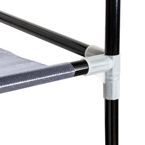 Scarpiera Moderna a 7 Livelli, Semplice e Regolabile, con Rivestimento in Tessuto - Nera - Product Image 5