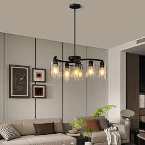 Lampadario a sospensione industriale moderno a 9 luci nero, regolabile in altezza, per isola cucina, stile rustico, per lampadari e luci a sospensione - Product Image 2