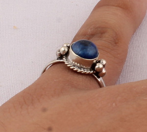 Wholesale Natural Lapis Lazuli <b>Ring</b> <b>925</b> Sterling <b>Silver</b> Round Gemstone <b>Ring</b> Manufacturer Handcrafted Blue Stone Solitaire <b>Ring</b> - Product Image 1