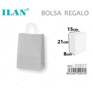 Sacchetto Regalo ILAN 21x15x8cm in Carta Bianca per Regali - Product Image 1