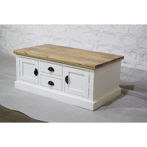 European Classic Solid <b>Wood</b> <b>White</b> Handmade Decorative Coffee <b>Table</b> with Storage Drawers for Home Office Living Room Furniture - Product Image 4