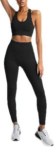 Conjunto de Leggings de Yoga para Mujer, Tallas Grandes, con Cinturón y Logotipo Frontal, 2 Piezas, Secado Rápido, Transpirable, Ecológico, 100% Poliéster, para Deportes y Running - Product Image 6