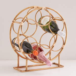 Odern-estante redondo de ratán para botellas de vino, estante de almacenamiento para botellas de vidrio, bar y champán - Product Image 3