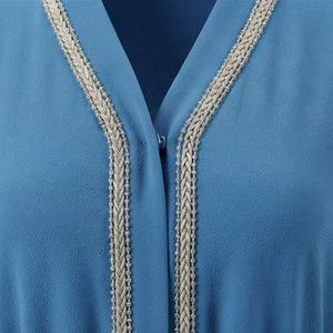 Ropa Islámica Personalizada de Manga Larga con Malla, Hiyab Musulmán para Mujer, Abaya Estampada, Abaya Moderna para Mujer - Product Image 4