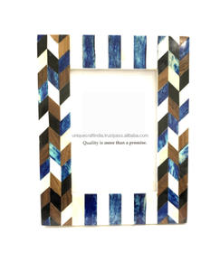 Cadres photo en bois luxueux et écologiques avec incrustations de os, motifs complexes faits à la main pour une décoration intérieure élégante |   Premium - Product Image 5