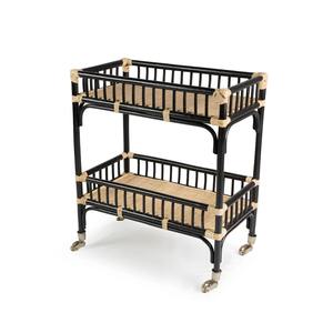 Chariots de bar à liqueurs roulants en rotin, chariots de service portables pour boissons et en-cas, prix de gros - Product Image 1