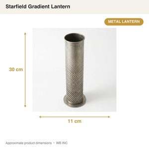 Lanterne à bougie artisanale en laiton 30 cm, nickel vieilli, dégradé de densité, dégradé Starfield, décoration intérieure, hôtel, mariage, table - Product Image 6