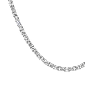 Collar de tenis de oro original con diamantes cultivados en laboratorio de corte esmeralda, elegancia oriental, disponible en oro de 10k/14k, joyería al por mayor - Product Image 2