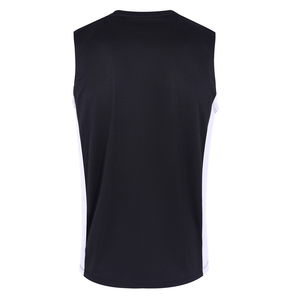 <b>Men's</b> Black <b>White</b> Color Blocked Sleeveless Tank Top O-Neck Quick Dry Sporty Fitness <b>Vest</b> Polyester Material - Product Image 2