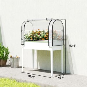 Bac de plantation surélevé blanc pour serres et pièces - Product Image 6