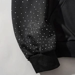 Casual Streetwear Fashion Basic Cotton Blended <b>Rhinestone</b> <b>Hoodie</b> Designed For Comfortable Daily Wear And Modern Style - Product Image 4