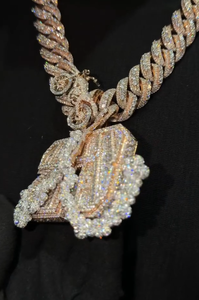 Colgante de Moissanita Chapado en Oro Rosa con Engaste de Bisel, Joyería Hiphop para Hombre, Diamante de Uso Diario, Amuleto - Product Image 5