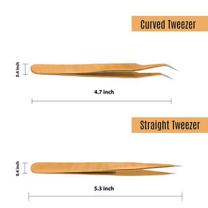 Pinzas Quirúrgicas Creativas Personalizadas para Extensión de Pestañas, de Acero Inoxidable Recto, Punta Curva, Punta Serrada Duradera, 10 mm - Product Image 4