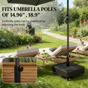 Base per Ombrellone da Terrazzo Nera, Accessorio Elegante per Ombrelloni e Basi da Patio - Product Image 4
