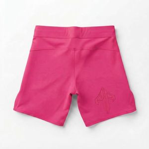 Shorts MMA pour homme rose à séchage rapide, taille élastique, couleur unie, en tissu tricoté Spandex/Polyester, longueur courte par RIVIAN ATLANTIC - Product Image 3