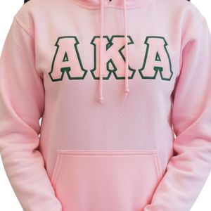 Pink Twill Letter Graphic Hooded Sweatshirt <b>Green</b> Outline Design Cotton Fleece Pullover Hoodie Long Sleeve Casual Fashion Women - Product Image 5