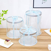 Boîtes à gâteaux rondes transparentes en PET de qualité alimentaire, recyclables et personnalisables BOHE BHCB-R01, épaisseur 3 mm, pour mariage, anniversaire, fête, Chine