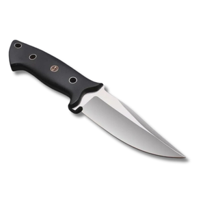 Cuchillo Skinner Hecho a Mano por A&M Enterprises, de Acero Inoxidable, con Mango Negro y Tres Orificios para Cordón, Cuchillos de Supervivencia y Caza - Product Image 1